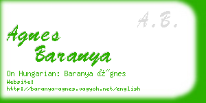 agnes baranya business card